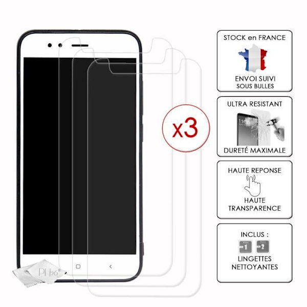 HomTom S99 Pack 3 skärmskydd i härdat glas med hög transparens, ultrabeständig (9H hårdhet), ultratunn, anti