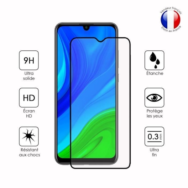 FULL skyddsfilm för Huawei Psmart 2020 i ultrabeständigt härdat glas (maximal hårdhet) Vit