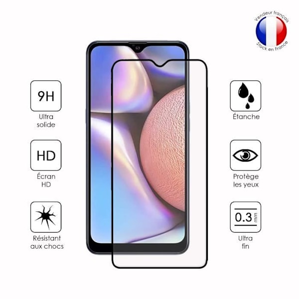 FULL skyddsfilm för Samsung Galaxy A10s i ultrabeständigt härdat glas (maximal hårdhet) Vit