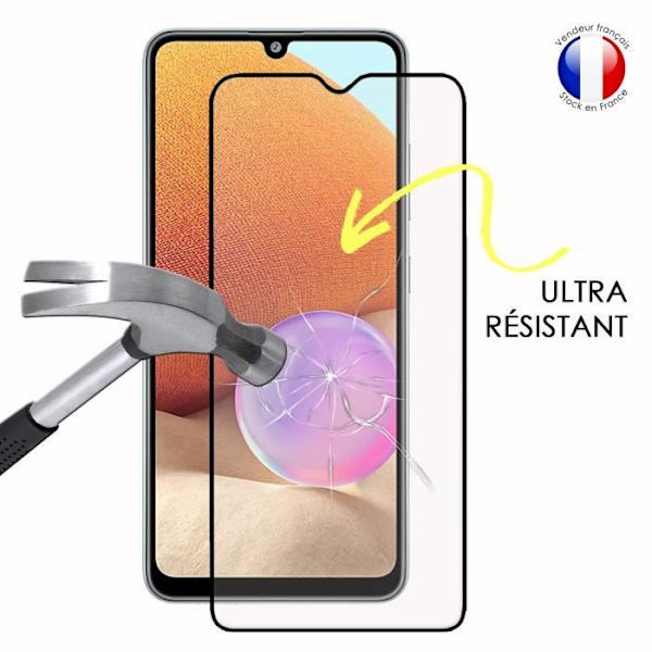 Paket med 3 HELA skyddsfilmer för Samsung Galaxy A32 i ultrabeständigt härdat glas (maximal hårdhet) Vit