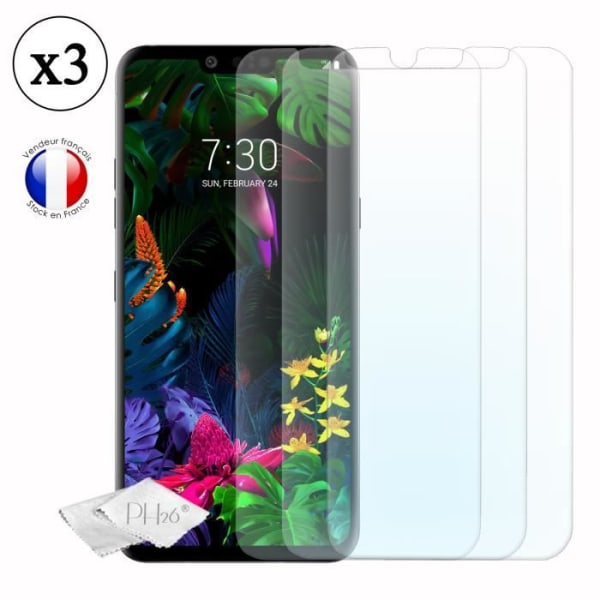 Skyddsglas - PH26 - LG G8 ThinQ - Härdat glas - Ultrafint - Paket med 3 skyddsglas