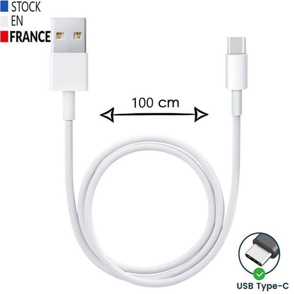 USB Type C-kabel - PH26 - Doogee S118 - Laddning/Synkronisering - 1 Meter - Vit
