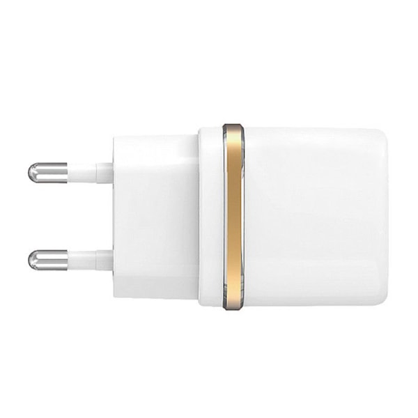Netoplader til Realme 12x 5G Kina ultra-kraftig og hurtig 2X USB 5V / 2.1A + 1A i fuld sikkerhed