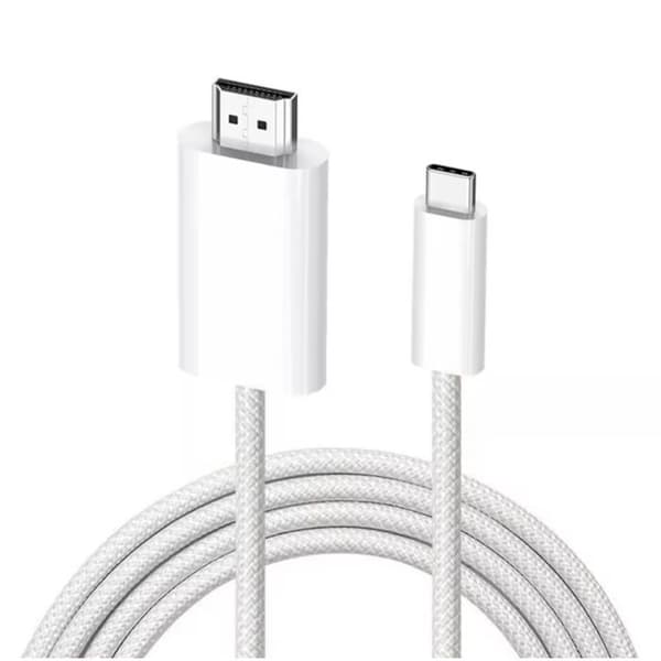 PH26 USB-C til HDMI-kabel [4K/60Hz] nylon vævet kompatibelt med OnePlus Ace 2 Full HD/3d – længde 1.8m