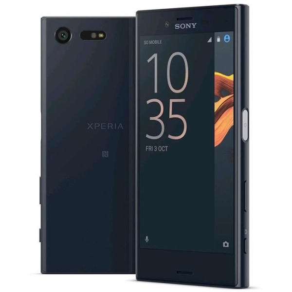 SONY XPERIA X COMPACT Dedikerat svart folioskydd med läderliknande fönster med synliga sömmar från PH26®