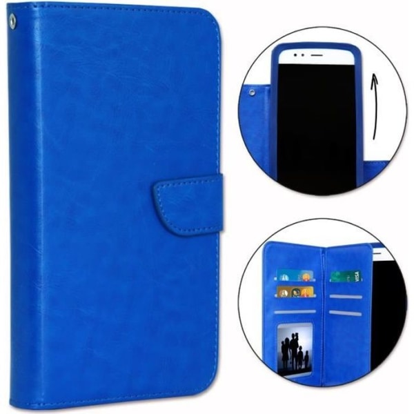 Folio cover-etui - Konrow - Easy 5 - Imiteret læder - Magnetisk klap - Universal