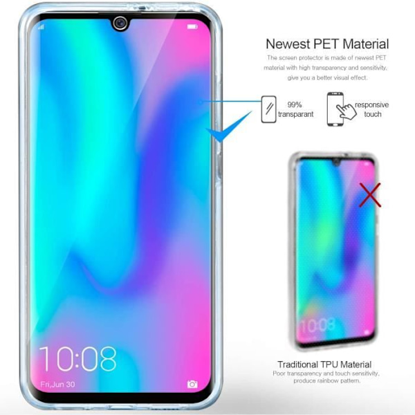 360 Degree Case Huawei Y6p 2020 Case Cover, Fuld beskyttelse Transparent Front + Hard Back, Touchscreen Case Cover -NZ
