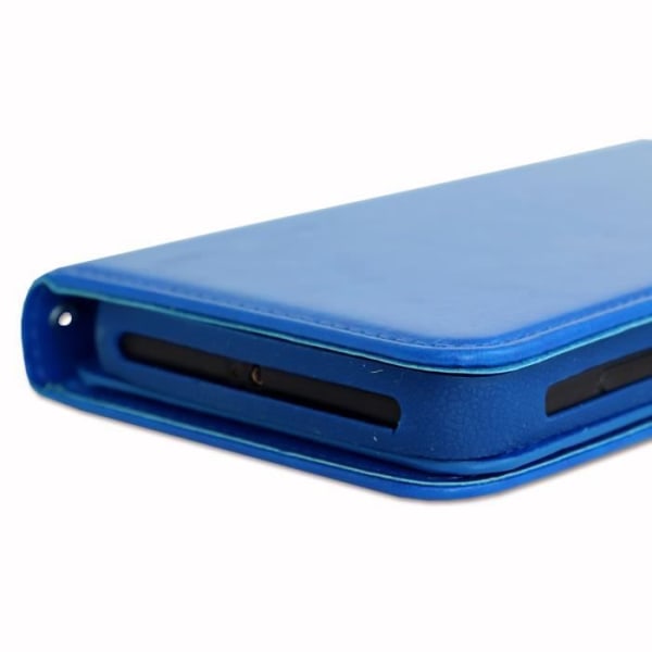 Fodral för Cat S62 Pro eco-läder plånbok format - dubbel invändig flik korthållare magnetisk stängning - BLÅ