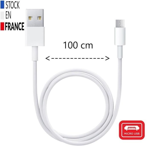 1 meter Micro USB USB-kabel för Altice S51 Snabbladdning och synkronisering - Dataöverföring Vit