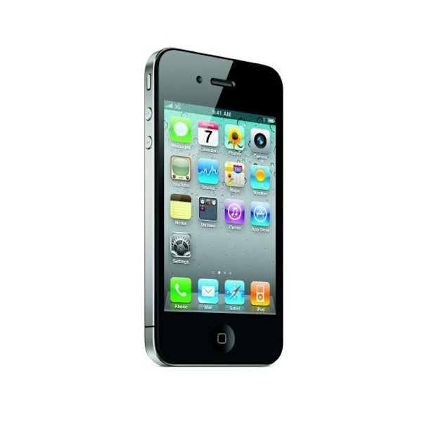 Taske til Apple Iphone 4 Extra Slim X2 Windows i kvalitets øko læder med magnetlukning og synlige syninger - SORT