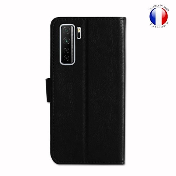 Plånboksfodral - Huawei - P40 Lite 5G - Läder - Magnetisk - Videostöd Svart