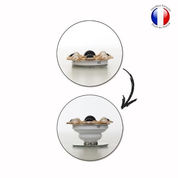 Taitettava matkapuhelinteline Realme C2 Super Diamond Designille - Black & White Diamond Svart
