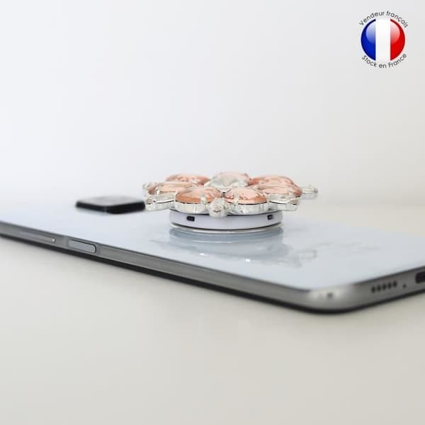 Telefonsupport - Samsung - Galaxy A32 5G - Fällbar - Diamant Rosa & Vit - Praktisk Ros