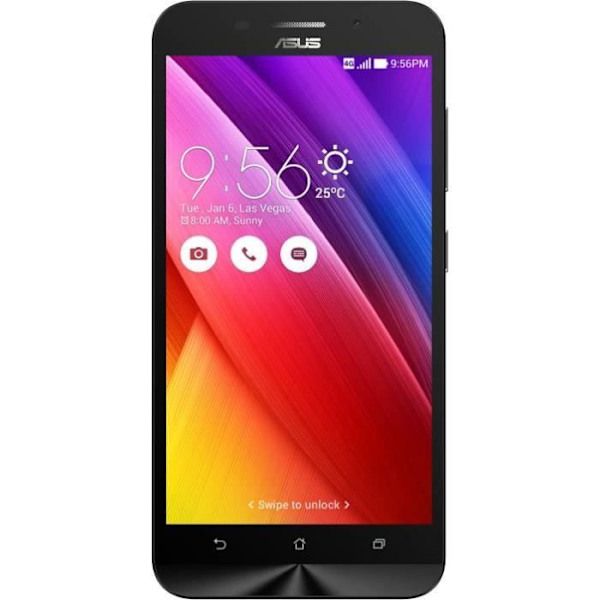 ASUS ZENFONE MAX ZC500CL Dedikeret sort foliocover med vinduer i læderstil med synlige syninger fra PH26® Svart