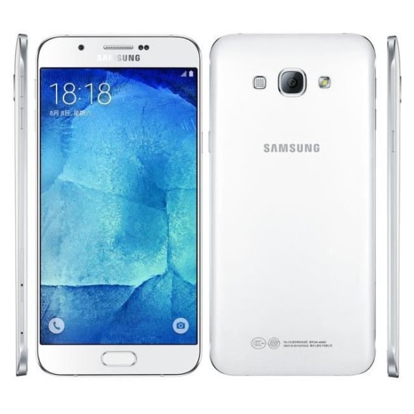 Telefonetui - PH26® - Samsung Galaxy A8 A800 - Syntetisk læder - Sort - Folio med vinduer Svart