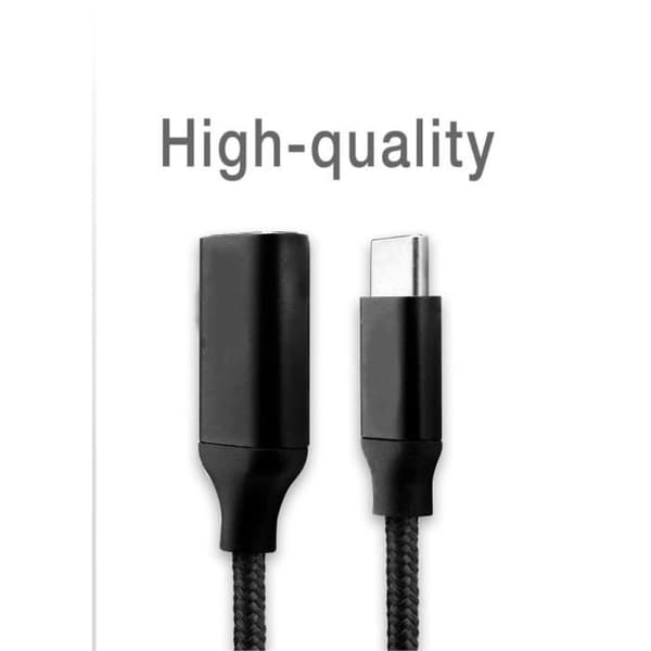 USB-C - USB-A OTG -adapterikaapeli - PH26 - Blackview BV6200 - Käännetty nailon - 5 Gbit/s - Musta