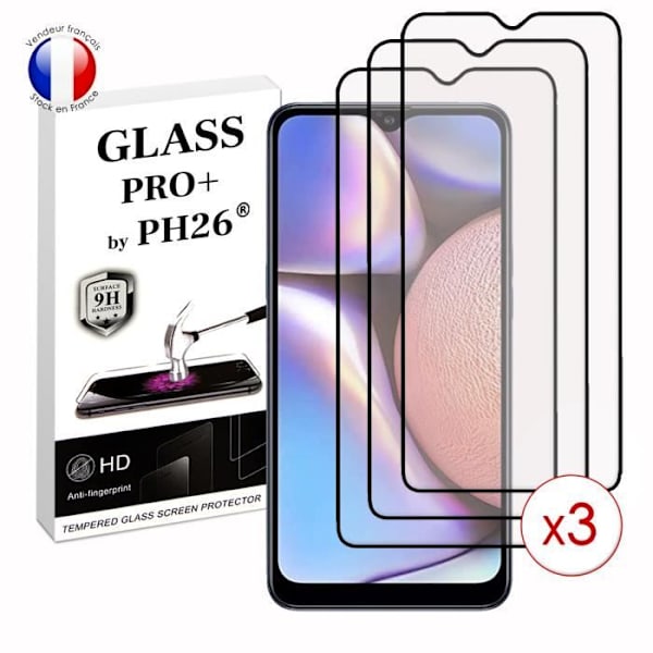 Pack 3 HELA skyddsfilmer för Samsung Galaxy A10s i ultrabeständigt härdat glas (maximal hårdhet) Vit