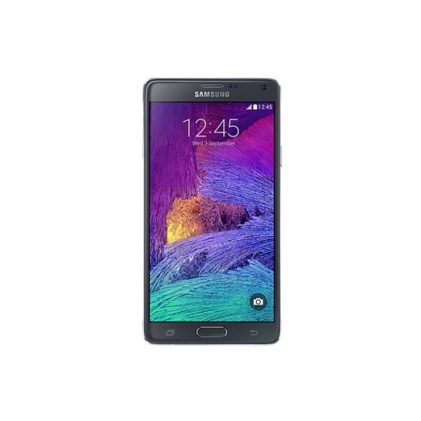 Samsung Galaxy Note 4 N910 Dedikeret sort foliocover med vinduer i læderstil med synlige syninger fra PH26®