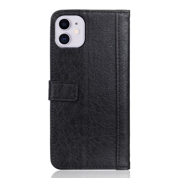 iPhone 12 Fodral, Läderfodral Fodral Premium PU Magnetisk plånbok Korthållare Stativ Funktion Flip Cover-Svart