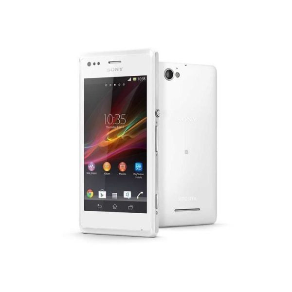 SONY XPERIA M Dedikeret sort folio etu med vinduer i læderlook og synlige stikninger af PH26®