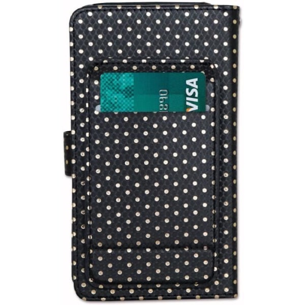 Cover til HTC Desire 19+ - PH26® - Øko-læder - Sort - Kortlomme - Spejl Svart