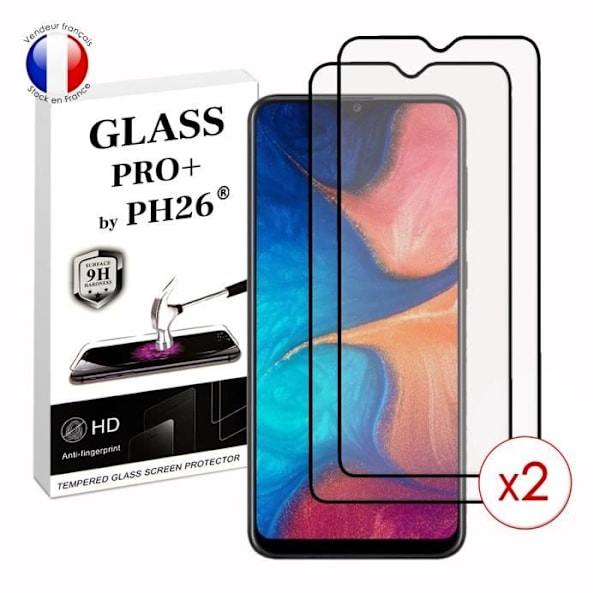 Paket med 2 HELA skyddsfilmer för Samsung Galaxy A20 i ultrabeständigt härdat glas (maximal hårdhet) Vit