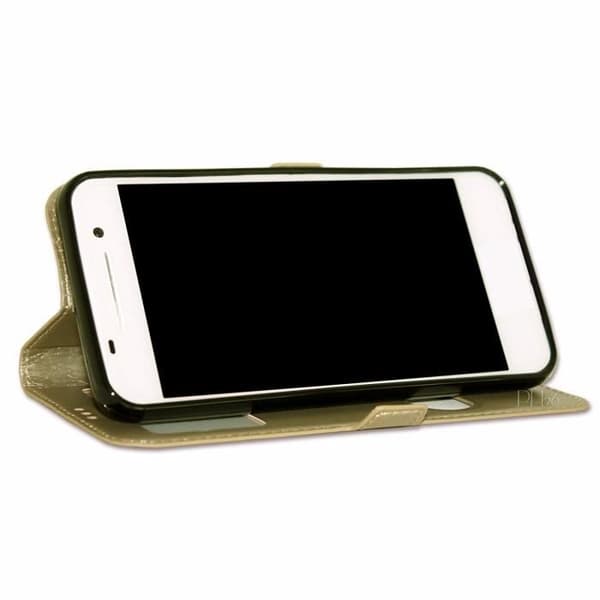 Coque til Samsung Galaxy A20 E A01 - GULD - Ekstra Tynd - Kunstlæder - Magnetisk - Semi-rigid Guld