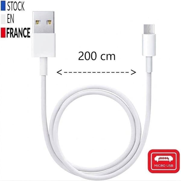 PH26® Kabel kompatibel med Realme C15 USB til Micro USB - 2 Meter til Hurtig Opladning, Synkronisering og Dataoverførsel