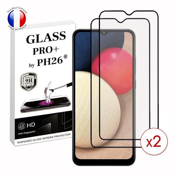 Pack 2 HELA skyddsfilmer för Samsung Galaxy A02s i ultrabeständigt härdat glas (maximal hårdhet) Vit