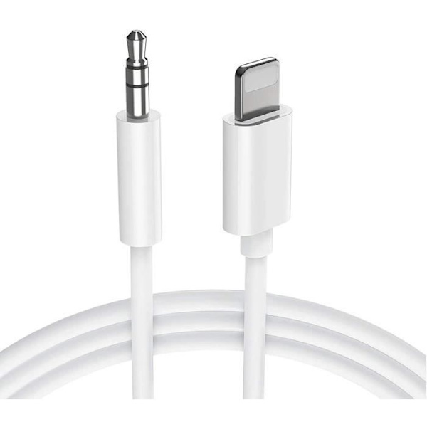 Lightning till 3,5 mm jackadapterkabel för Apple iPad Air 2020 Plug and Play-kabel för dina hörlurar, bilradio...