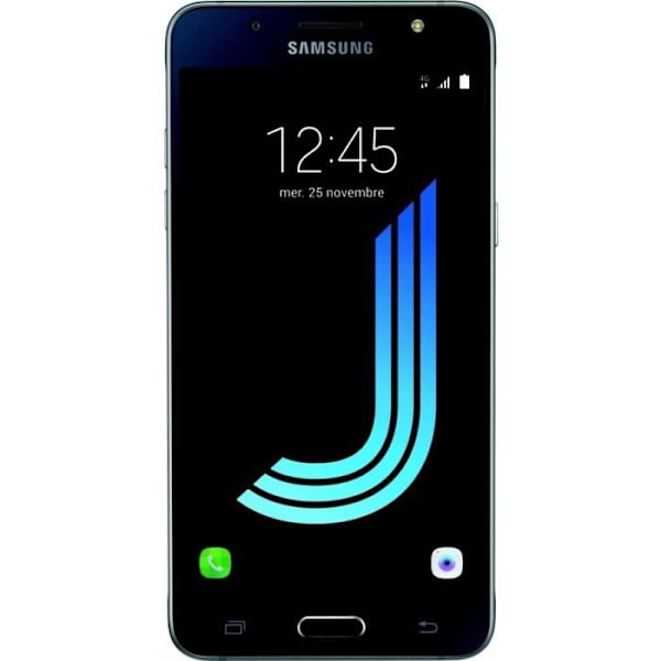 Telefonetui - PH26® - Galaxy J5 2016 - Sort kunstlæder - Folio med vinduer - Magnetisk Svart