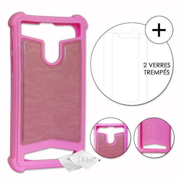 Super Pack for Allview P10 Max Nahkatyylinen takakotelo iskunkestävällä silikonigeelillä + 2 näytönsuojakalvoa