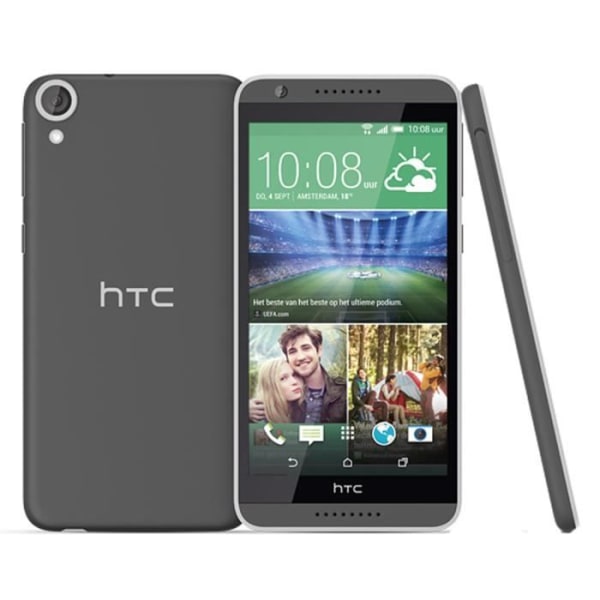 HTC DESIRE 820 Särskilt fodral i svart folio med fönster i läderimitation och synliga sömmar av PH26®