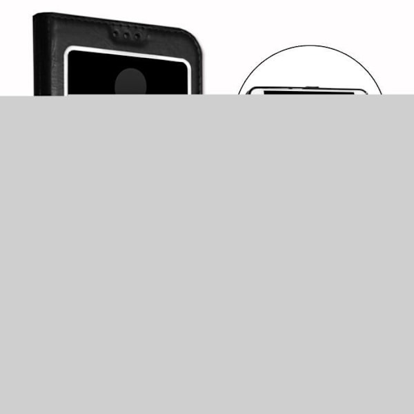 APPLE IPHONE 5C Speciel sort folio etuier med vinduer i læderlook med synlige stikninger af PH26® KOMPATIBEL MED APPLE