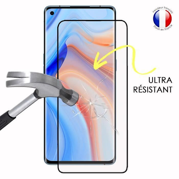 Paket med 2 HELA skyddsfilmer för Oppo Reno 4 Pro i ultrabeständigt härdat glas (maximal hårdhet) Vit