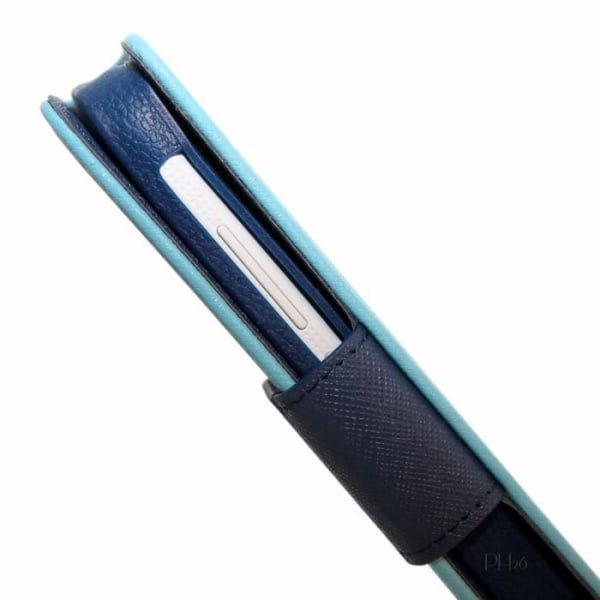 Samsung Galaxy S7 Edge Sky Blue Textured Leather Folio Cover med korthållare från PH26®