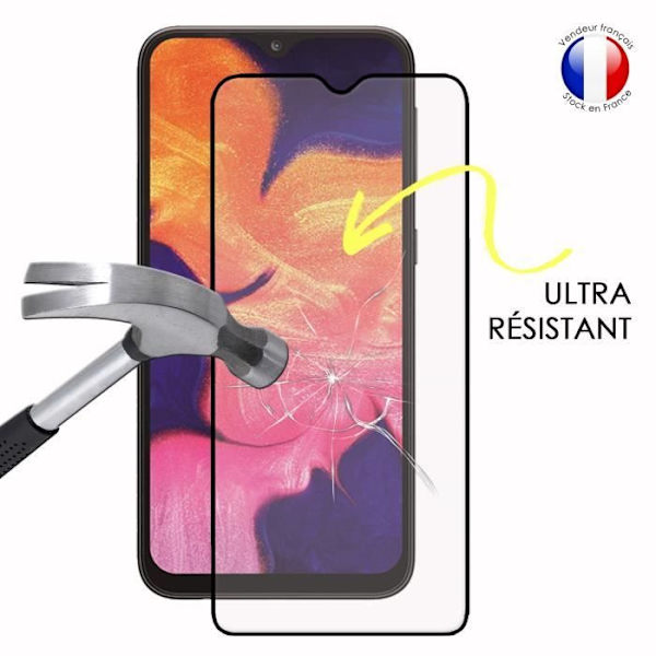 Pack 2 HELA skyddsfilmer för Samsung Galaxy A10 i ultrabeständigt härdat glas (maximal hårdhet) Vit