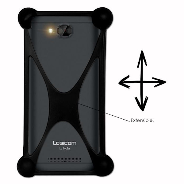 Coque bumper - Logicom - Le Hola - Antichock - Silikon - Ultra hållbar Svart
