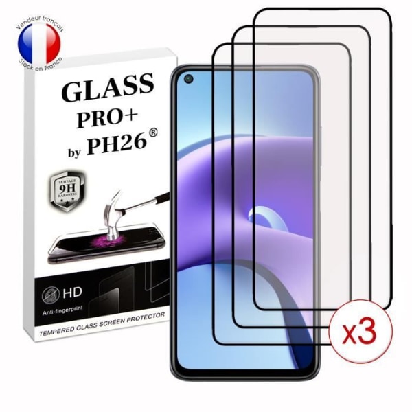 Pack 3 HELA skyddsfilmer för Xiaomi Redmi Note 9T i ultrabeständigt härdat glas (Maximal hårdhet) Vit