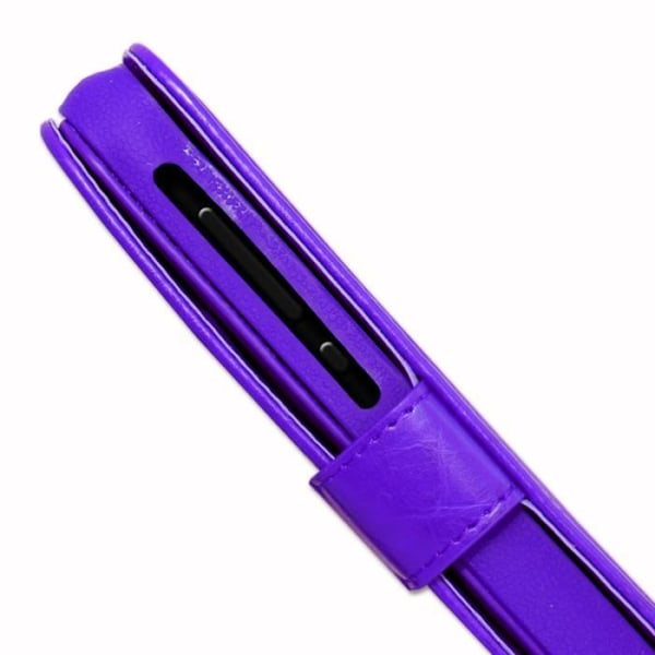 PH26® Folio cover til HTC One X9 pungformat i lilla øko-læder med dobbelt indvendig klap, kortholder, lukning