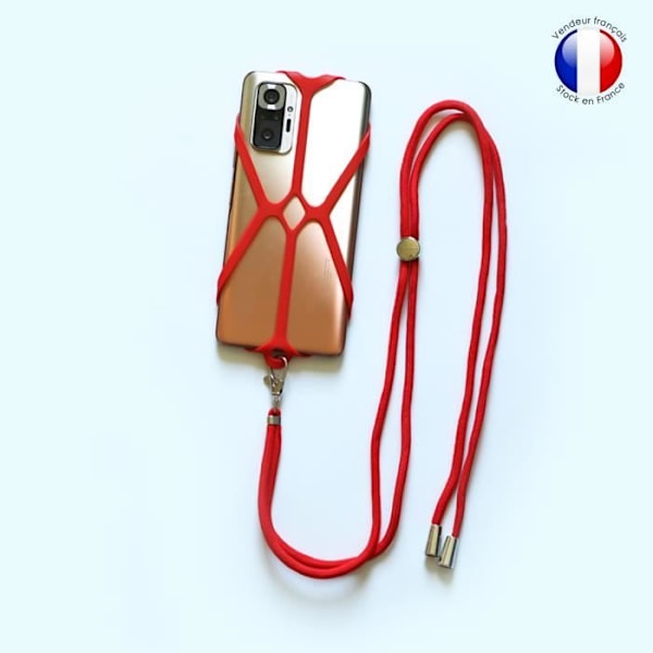 Coque silikone kompatibel med Samsung Galaxy J7 Prime 2 stødsikker med justerbar nakkebånd - RØD