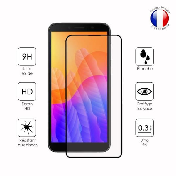 Paket med 2 HELA skyddsfilmer för Huawei Y5P i ultrabeständigt härdat glas (maximal hårdhet) Vit