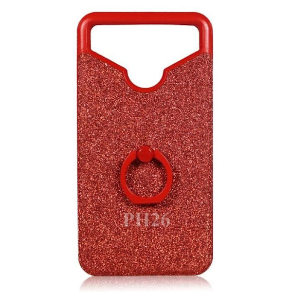 Selecline älypuhelin 5'' punainen takakuori strass-diamantti vaikutuksella silikonigeeli-iskunvaimennusreunalla selfie-sormelle.