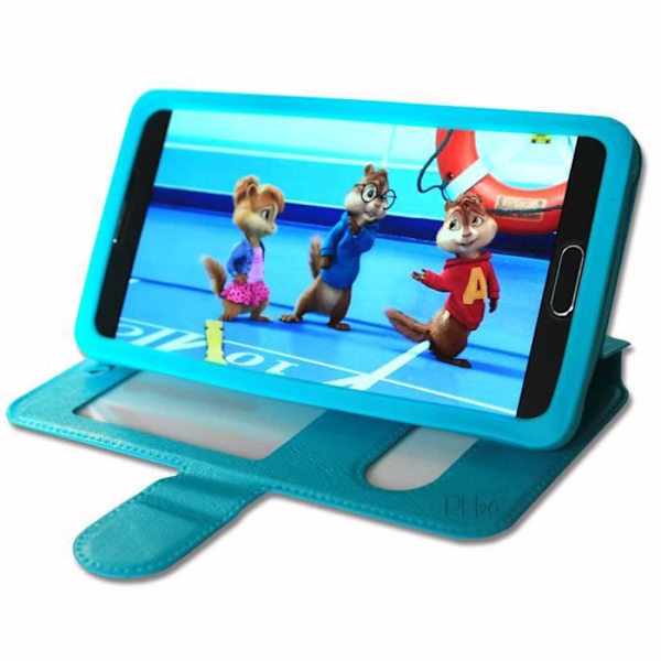 Folio Cover - PH26® - Wiko Harry - Turkis - PU læder - Magnetisk Turkos