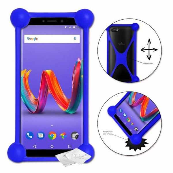 Stötsäkert blå stötfångare till Wiko Harry 2