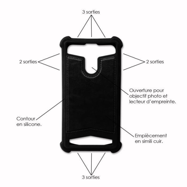 Super Pack til Blackview A60 Pro læder-stil bagcover + 1 ultra-resistent og gennemsigtigt hærdet glas beskyttelsesfilm - SORT