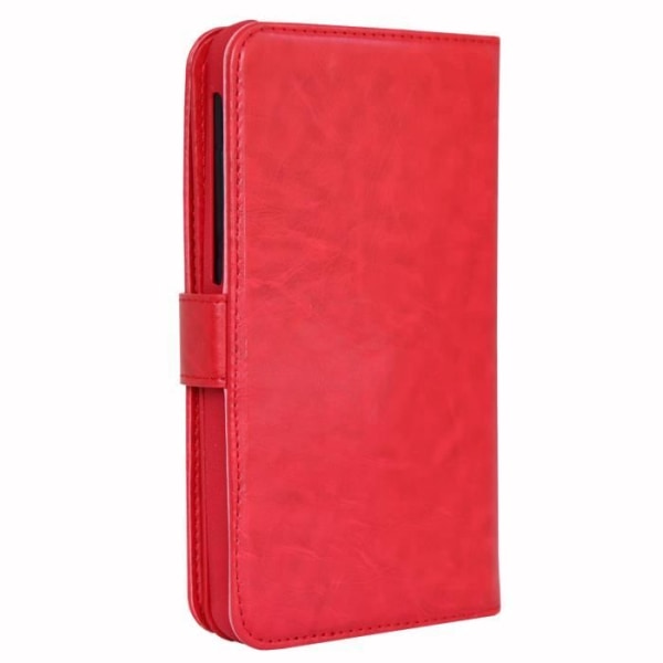 Folio cover-etui - Wiko - Y81 - Øko-læder - Rød - Magnetisk lukning Röd