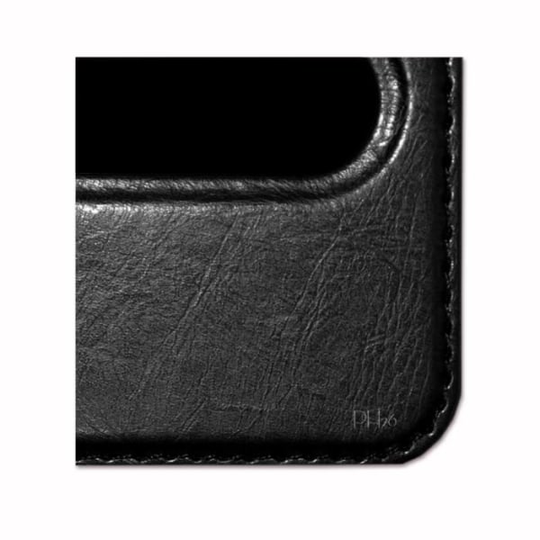 Orange Nura Housse dedikerad svart folio med fönster i läderlook med synliga sömmar av PH26®