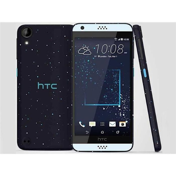 HTC DESIRE 530 Håndlavet sort folio-cover med vinduer i læderlook og synlige stikninger fra PH26®