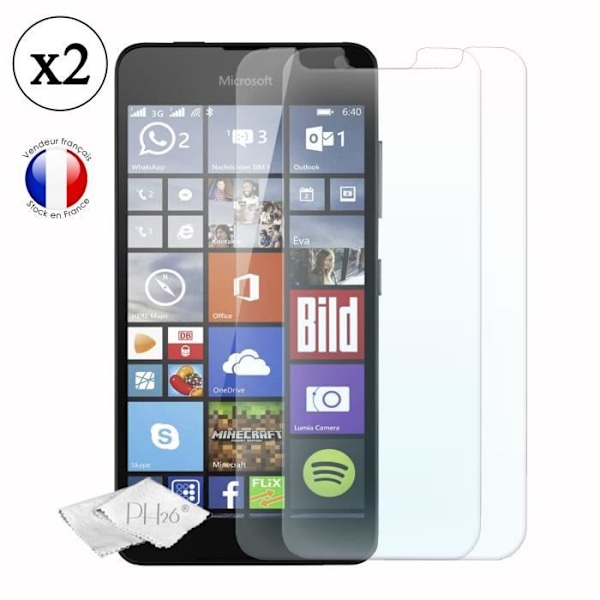 Skyddsglas - PH26 - Microsoft Lumia 650 Dual SIM - Härdat glas - Ultra tunt - Pack av 2